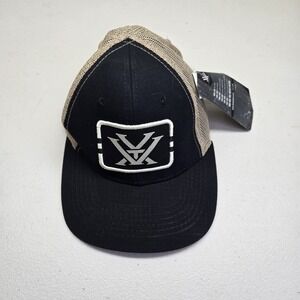 Outdoor Cap Men Trucker Hat OS Black Curved Mesh Strapback‎ Logo Embroidered NWT